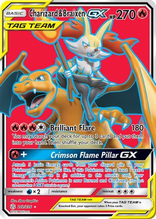 Charizard & Braixen GX (Full Art) 212/236 - Ultra Rare - Holofoil