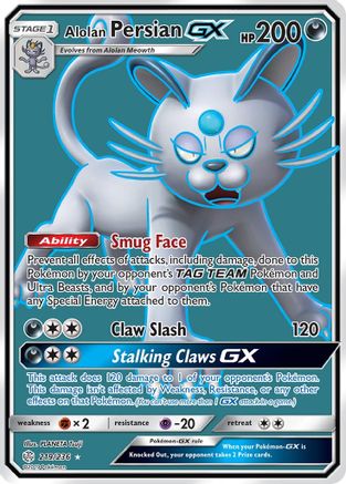 Alolan Persian GX (Full Art) 219/236 - Ultra Rare - Holofoil