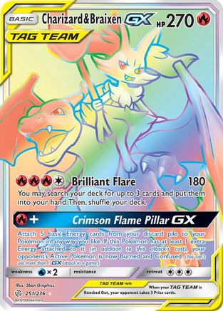 Charizard & Braixen GX (Secret) 251/236 - Secret Rare - Holofoil