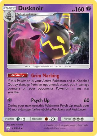 Dusknoir 085/236 - Holo Rare - Holofoil