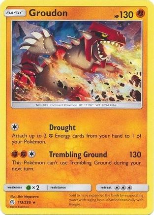 Groudon 113/236 - Holo Rare - Holofoil