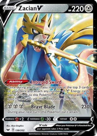 Zacian V 138/202/202 - Ultra Rare - Holofoil
