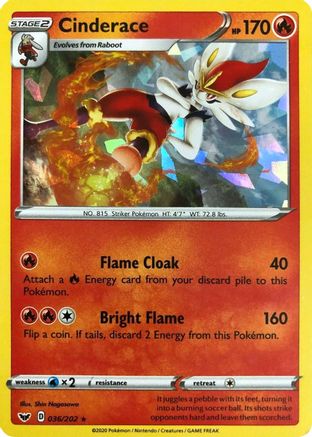 Cinderace 036/202 - Holo Rare - Holofoil