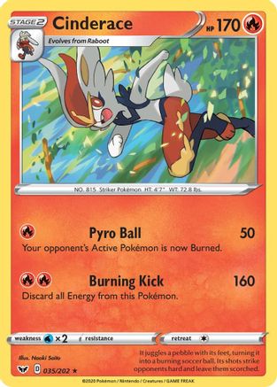 Cinderace (035) 035/202/202 - Holo Rare - Holofoil