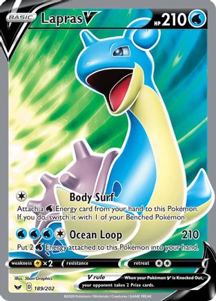 Lapras V (Full Art) 189/202/202 - Ultra Rare - Holofoil