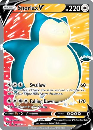 Snorlax V (Full Art) 197/202/202 - Ultra Rare - Holofoil