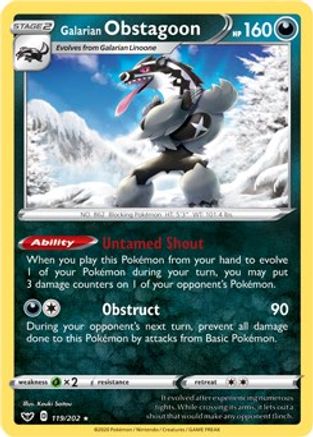 Galarian Obstagoon 119/202 - Rare