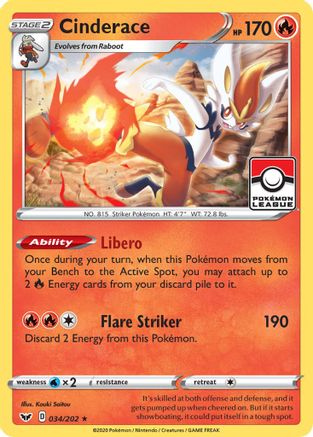 Cinderace 034/202 - Promo - Reverse Holofoil