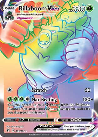 Rillaboom VMAX (Secret) 193/192 - Secret Rare - Holofoil