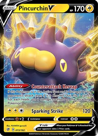 Pincurchin V 072/192/192 - Ultra Rare - Holofoil