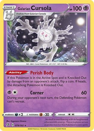 Galarian Cursola 079/192/192 - Holo Rare - Holofoil