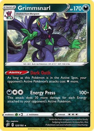 Grimmsnarl 125/192/192 - Holo Rare - Holofoil