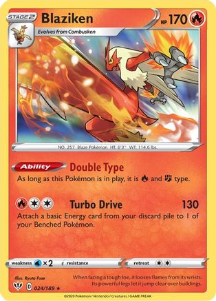 Blaziken 024/189/189 - Holo Rare - Holofoil