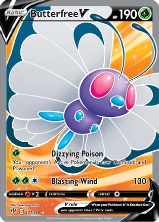 Butterfree V (Full Art) 177/189/189 - Ultra Rare - Holofoil