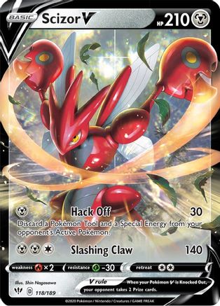 Scizor V 118/189/189 - Ultra Rare - Holofoil