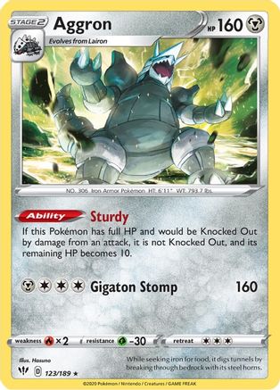 Aggron 123/189/189 - Holo Rare - Holofoil