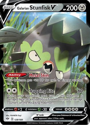 Galarian Stunfisk V 128/189/189 - Ultra Rare - Holofoil