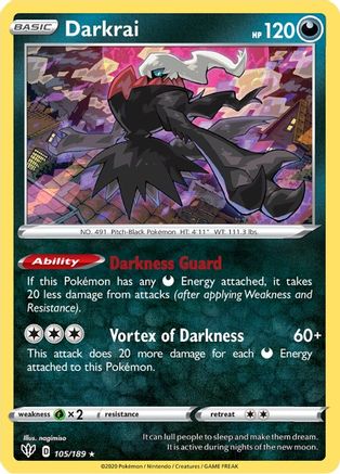 Darkrai 105/189/189 - Holo Rare - Holofoil
