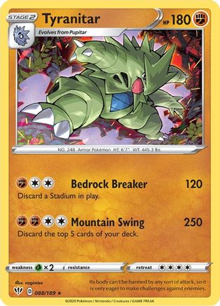 Tyranitar 088/189/189 - Holo Rare - Holofoil