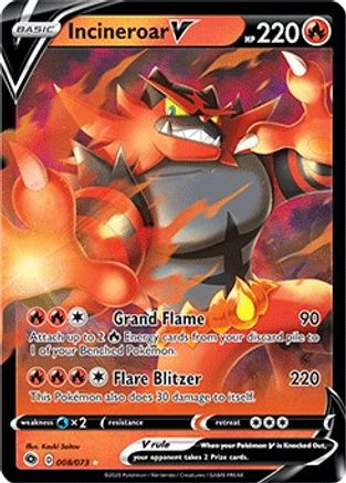 Incineroar V 008/73/73 - Ultra Rare - Holofoil