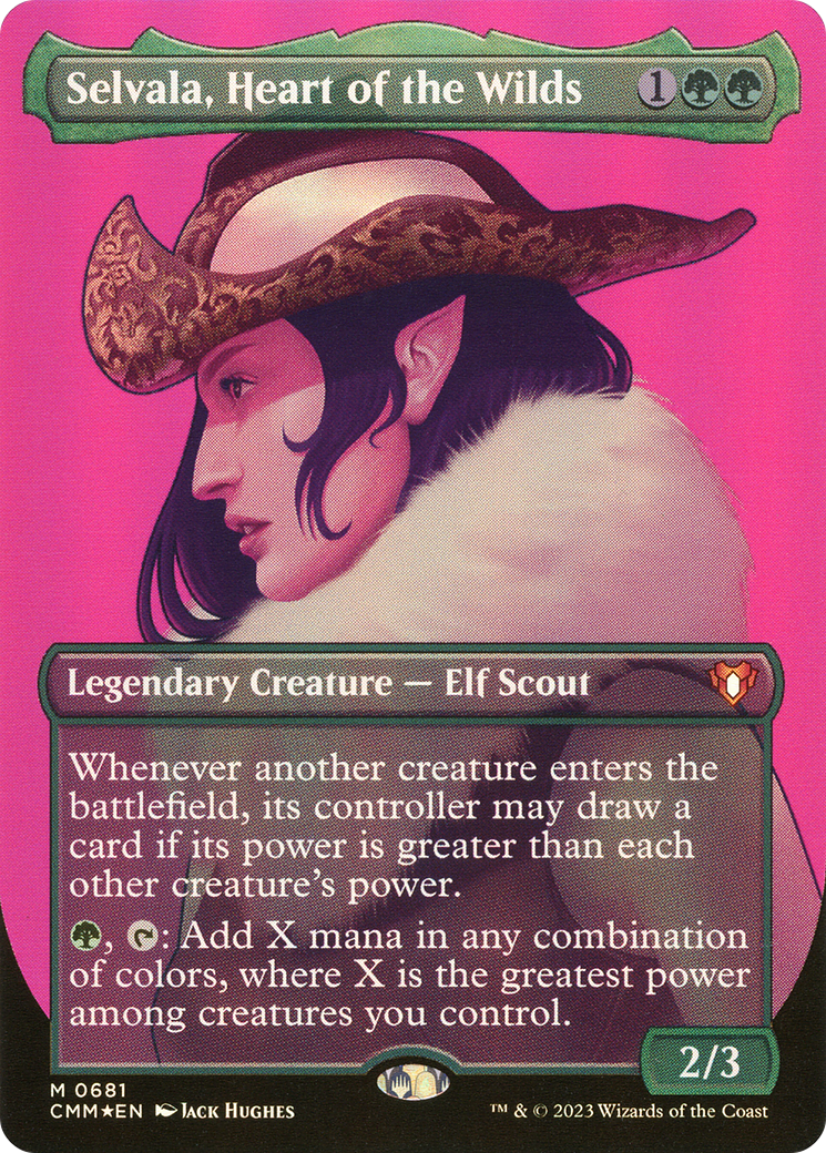 Selvala, Heart of the Wilds (Borderless Textured Foil Frame Break) [Commander Masters]