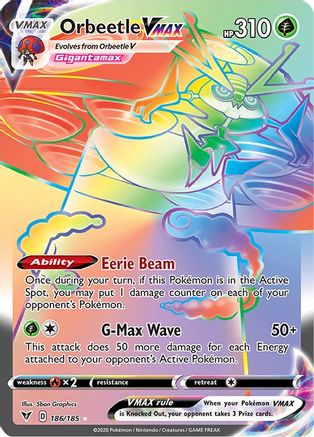 Orbeetle VMAX (Secret) 186/185/185 - Secret Rare - Holofoil