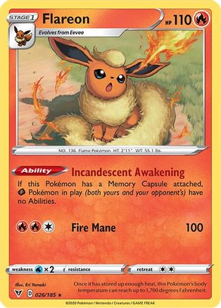 Flareon 026/185/185 - Rare