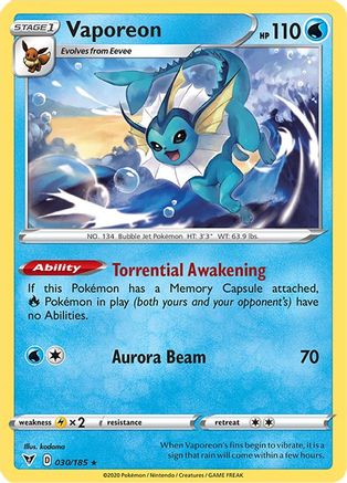 Vaporeon 030/185/185 - Rare