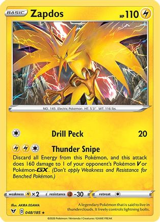 Zapdos 048/185/185 - Holo Rare - Holofoil