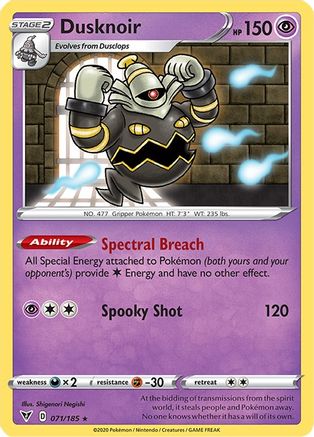 Dusknoir 071/185/185 - Holo Rare - Holofoil