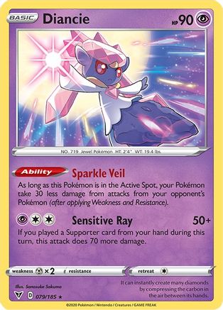 Diancie 079/185/185 - Holo Rare - Holofoil