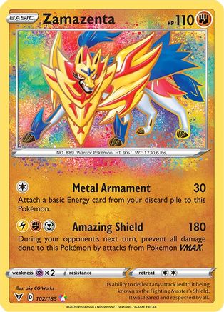Zamazenta 102/185/185 - Amazing Rare - Holofoil
