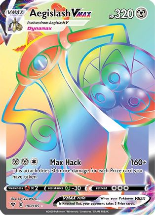 Aegislash VMAX (Secret) 190/185/185 - Secret Rare - Holofoil