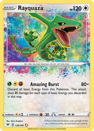 Rayquaza 138/185/185 - Amazing Rare - Holofoil