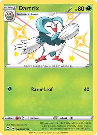 Dartrix SV002/SV122/122 - Shiny Holo Rare - Holofoil
