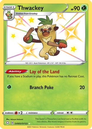Thwackey SV005/SV122/122 - Shiny Holo Rare - Holofoil