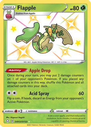 Flapple SV013/SV122/122 - Shiny Holo Rare - Holofoil