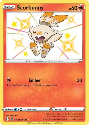 Scorbunny SV015/SV122/122 - Shiny Holo Rare - Holofoil