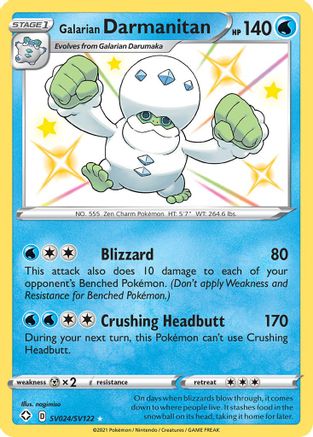 Galarian Darmanitan SV024/SV122/122 - Shiny Holo Rare - Holofoil
