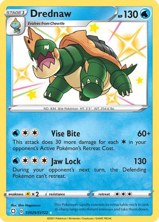 Drednaw SV029/SV122/122 - Shiny Holo Rare - Holofoil