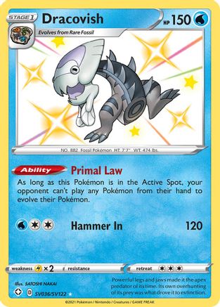 Dracovish SV036/SV122/122 - Shiny Holo Rare - Holofoil
