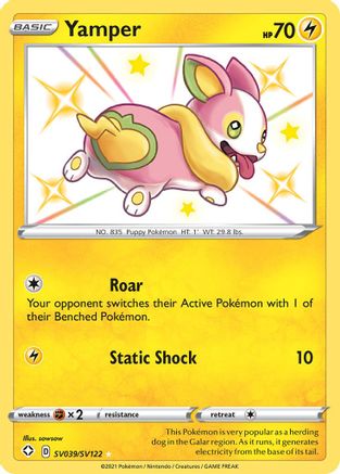 Yamper SV039/SV122/122 - Shiny Holo Rare - Holofoil