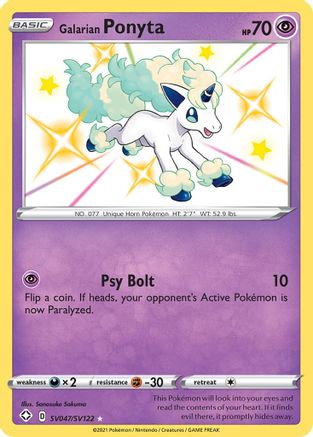 Galarian Ponyta SV047/SV122/122 - Shiny Holo Rare - Holofoil