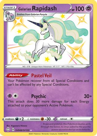 Galarian Rapidash SV048/SV122/122 - Shiny Holo Rare - Holofoil