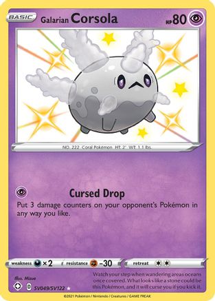 Galarian Corsola SV049/SV122/122 - Shiny Holo Rare - Holofoil