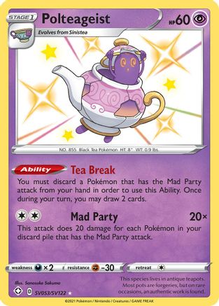 Polteageist SV053/SV122/122 - Shiny Holo Rare - Holofoil