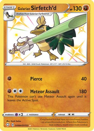 Galarian Sirfetch'd SV064/SV122/122 - Shiny Holo Rare - Holofoil