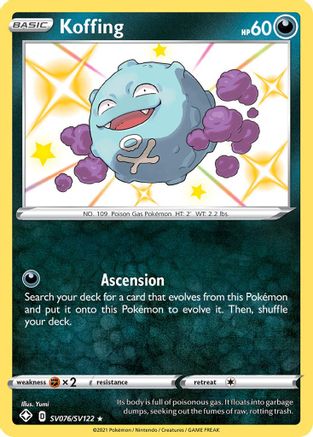 Koffing SV076/SV122/122 - Shiny Holo Rare - Holofoil
