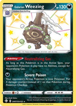 Galarian Weezing SV077/SV122/122 - Shiny Holo Rare - Holofoil