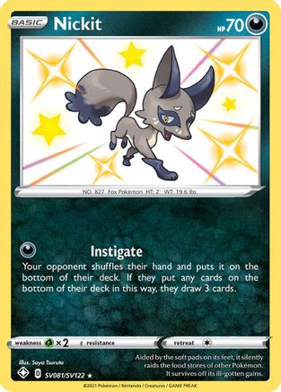 Nickit SV081/SV122/122 - Shiny Holo Rare - Holofoil